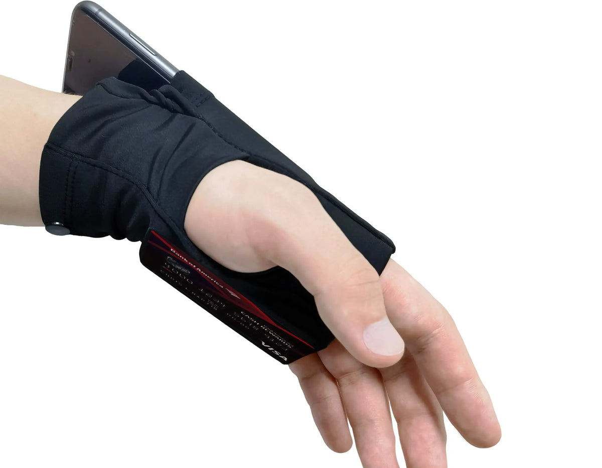 New Running Mobile Phone Arm Bag Sport Phone Armband Bag with Glove Handfree Wrist Cell Phone Holder Thin Wrist Pouch for Phone