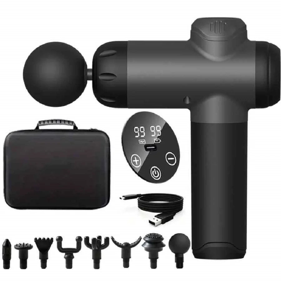 6/99 Speeds Massage Gun Deep Tissue, Back Massager Gun for Athletes Muscle Massage Gun for Body with 4/8 Massage Heads