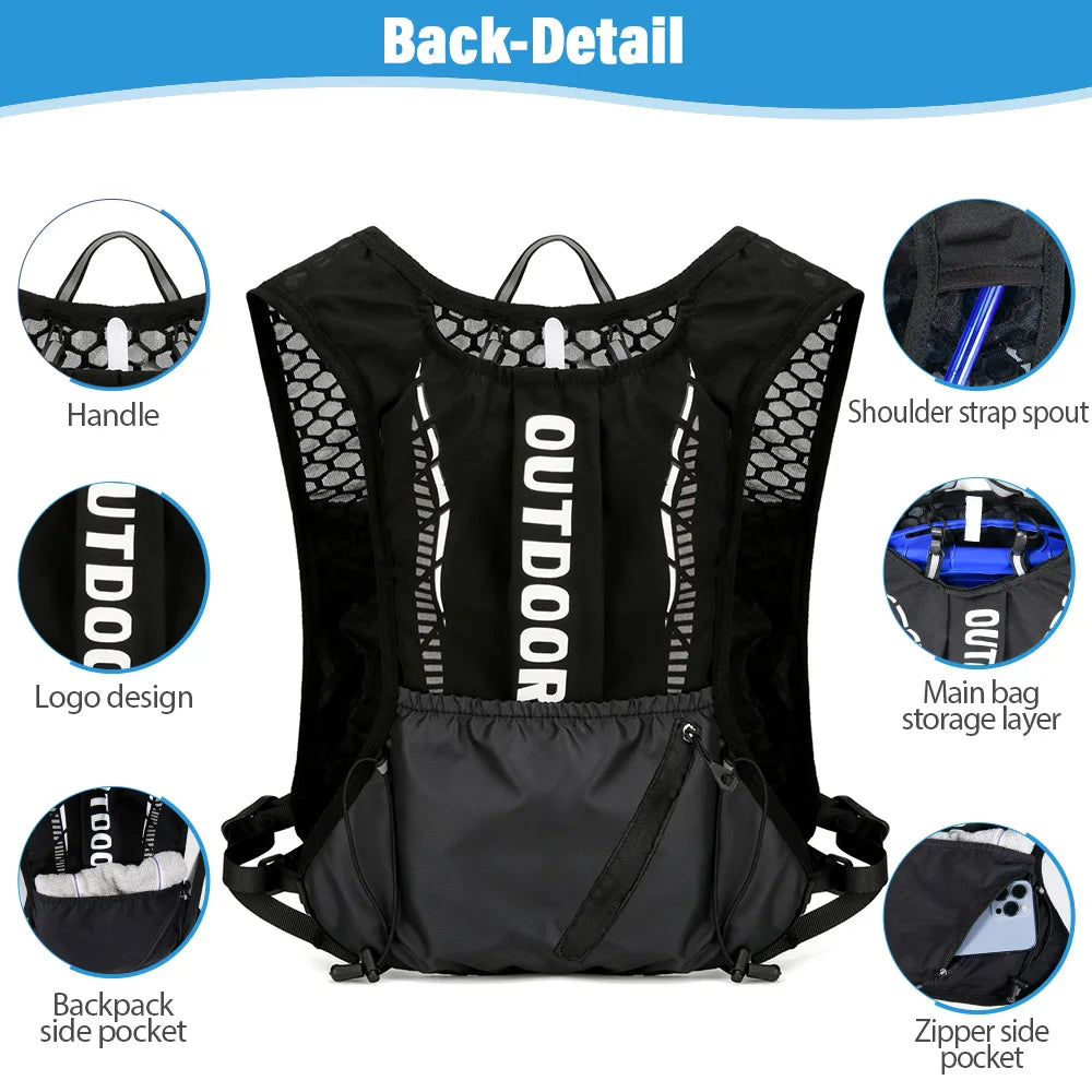 Outdoor Lightweight Backpack Trail Running Backpack Cycling Bag Mountaineering Backpack Hiking Backpack Hydration Backpack
