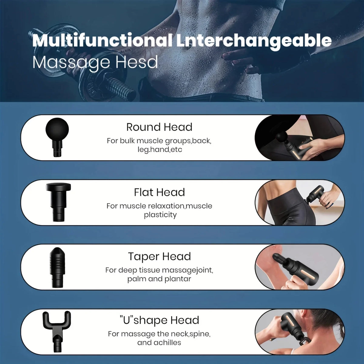 6/99 Speeds Massage Gun Deep Tissue, Back Massager Gun for Athletes Muscle Massage Gun for Body with 4/8 Massage Heads