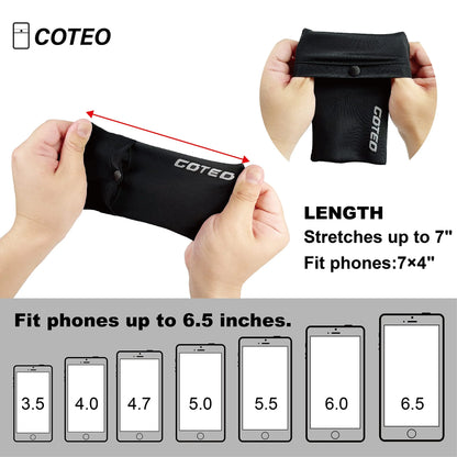 New Running Mobile Phone Arm Bag Sport Phone Armband Bag with Glove Handfree Wrist Cell Phone Holder Thin Wrist Pouch for Phone