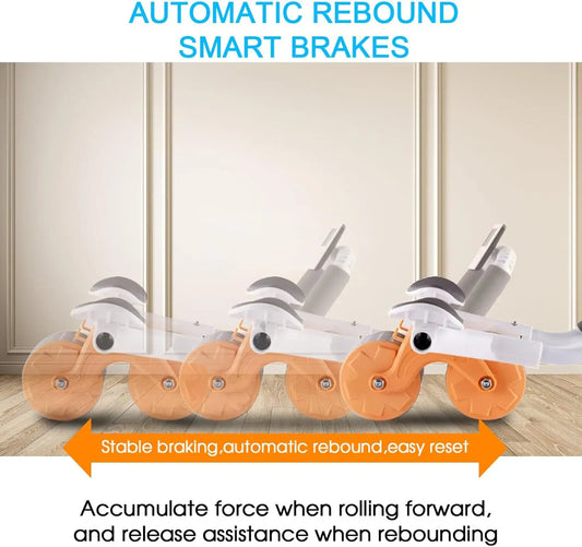 New Ab Roller Wheel with Knee Mat & Timer Automatic Rebound Abdominal Exercise Roller with Elbow Support