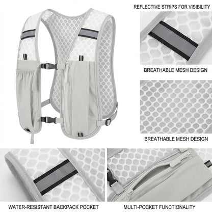 New Running Water Bottle Storage Vest Lightweight Running Vest Reflective Hydration Water Chest Pack With Phone Holder