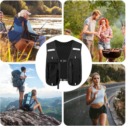 New Running Water Bottle Storage Vest Lightweight Running Vest Reflective Hydration Water Chest Pack With Phone Holder