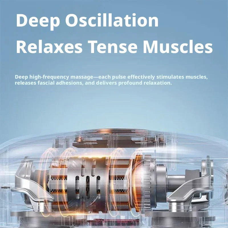 High-Power Portable Oscillating Massage Gun with Six-Head Deep Tissue Muscle Relaxation Device for Home Use