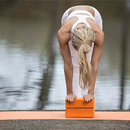 3pcs Set with Two Yoga Blocks+Resistance Bands, EVA Yoga Blocks, Stretching Resistance Bands Suitable for Beginner Yoga, Stretch