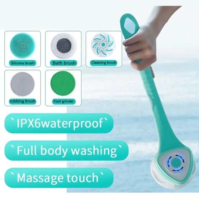 D0AB Electric Bath Brush Body SPA Massage Shower Brush Exfoliate Skin Care Rechargeable Cleaning Brush Gift for Men Woman
